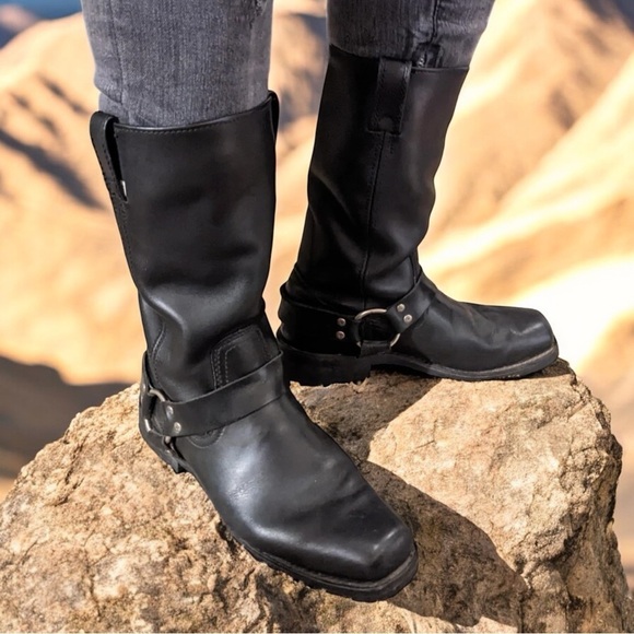 DOUBLE H Motorcycle HARNESS BOOTS Leather Rockbilly Steampunk Bikercore … - Picture 1 of 17